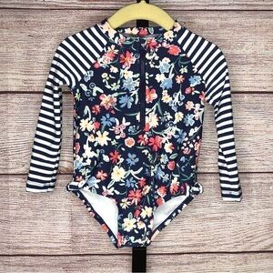 OshKosh Blue Floral Infant Long Sleeve One Piece Rashguard Size 18 Months